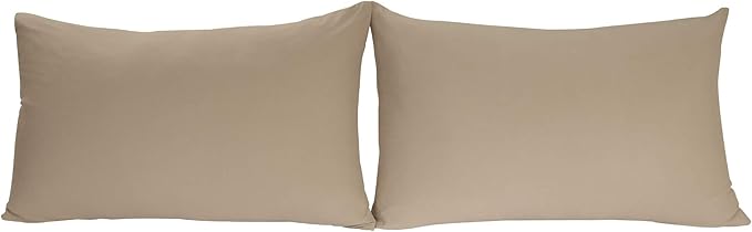Stretch Pillowcases - Micro Jersey Knit & Ultra Soft, Standard Size - Set of 2 Pillow Cases, Taupe