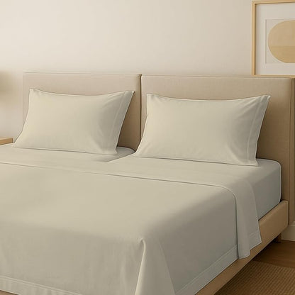 Carressa Linen 100% Egyptian Cotton Split King Sheets Sets for Adjustable Bed - 600 Thread Count 5 PC Top Split King Sheets, 16" Deep Pocket Soft Cooling Sheets for Split King Adjustable Bed - Sand
