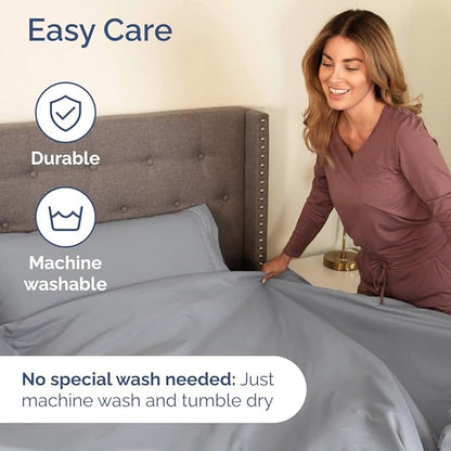 Split California King Bed Sheet Set - 5 Piece Split Cal King Size Sheets - Ultra-Soft, Breathable & Cooling - Comfy, Wrinkle & Fade Resistant - Fits 8" to 16" Inch Mattress w/ Deep Pockets - Dark Grey