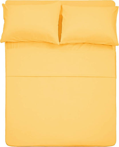 Best Season 1800 Thread Count Microfiber Fade Resistant Bed Sheet Set, 4 Piece, Full, Yellow