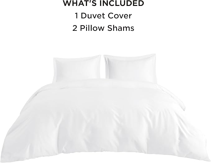 Bedsure Duvet Cover Queen Size - Moisture-Wicking, Silky Eucalyptus Lyocell Cotton Hybrid Comforter Cover Set for Hot Sleeper - GentleSoft™ and Breathable, Cooling Bedding Set, Bright White
