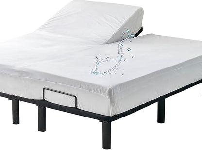 28-30" Split Top Cal King Mattress Protector for Adjustable Bed with Upper Flex Head Waterproof Ultra Soft Fitted Mattress Cover