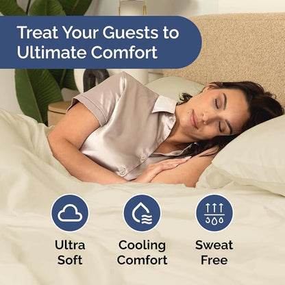 Bulk Case Pack of 12 Sheet Sets - (12) Complete Cal King Size Sheet Sets w/ Deep Pockets - Wholesale Bulk Bedding for Hotels, Spas & Airbnbs - Breathable, Soft & Wrinkle Free - (Cal King, Off White)