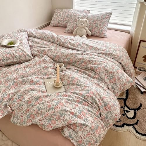 Floral Boho Comforter Twin XL Pink Floral Bedding Comforter Set Cute Flowers Comforter for Kids Girls Fluffy Soft Vintage Cottagecore Bedding French Country Style Botanical Comforter for All Season