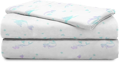 Jay Franco Disney Little Mermaid 5 Piece Twin Bed Set - Teal Color, Includes Comforter & Sheet - Bedding Features Ariel, Super Soft Fade Resistant Microfiber
