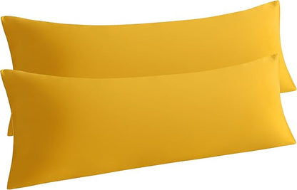 NTBAY 2-Pack Body Pillowcases, 20x54 inches, Ginger Yellow, Soft, Wrinkle, Fade Resistant, Envelope Closure, Microfiber, 2 Pieces