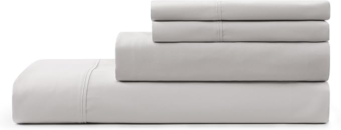 UGG Hedi Full Sheet Set 4-Piece Luxury Cooling Sheets Deep Pockets Premium Bedding with 2 Pillow Shams Hypoallergenic Machine Washable Soft Lightweight Bed Set for Bedroom, Full, Stone Grey
