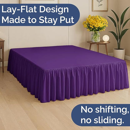 Bedskirt Twin Size Ruffle - 15 inch Drop Dust Ruffle Bed Skirt with Platform - Ultra-Soft, Easy Fit, Premium Hotel Quality - Wrinkle, Fade & Shrink Resistant - for Women, Men, Kids and Teens - Purple