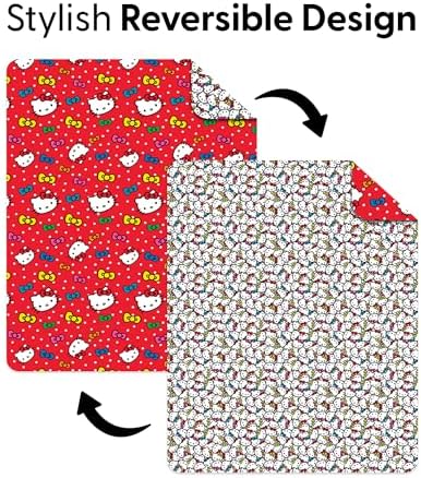 Northwest Sanrio Hello Kitty Rainbow Bows Quilted Throw, Comfy Throw, Adults Boys Girls, Soft Lightweight for Chair or Couch, 60 x 80 inches
