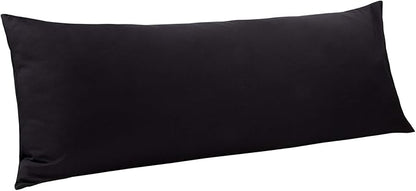 NTBAY Body Pillowcase - Brushed Microfiber 20x54 Pillowcase - Soft, Wrinkle-Free, Fade-Resistant, Stain-Resistant, Black Body Pillow Cover with Envelope Closure - 20x54 Inches, Black