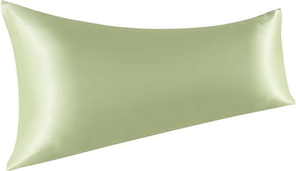 NTBAY Satin Body Pillowcase for Hair and Skin, Luxurious and Silky Pillow case with Envelope Closure, 20x54 Inches, Sage Green