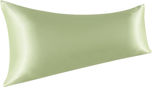 NTBAY Satin Body Pillowcase for Hair and Skin, Luxurious and Silky Pillow case with Envelope Closure, 20x54 Inches, Sage Green