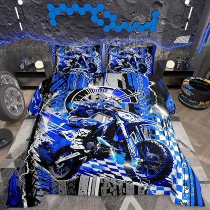 Feelyou Dirt Bike Kids Bedding Set Boys Girls Full Size