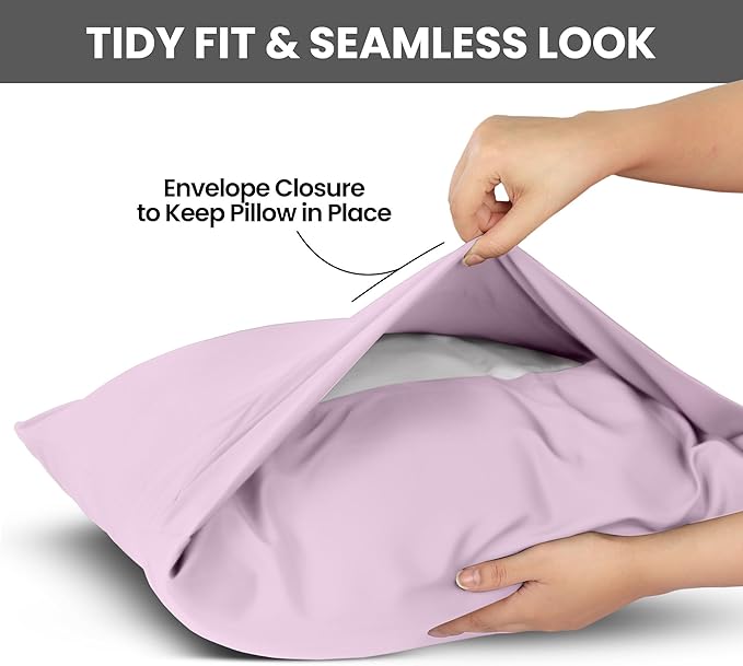 Utopia Bedding Queen Pillow Cases - 2 Pack - Envelope Closure - Soft Brushed Microfiber Fabric - Shrinkage and Fade Resistant Pillow Covers Queen Size 20 X 30 Inches (Queen, Lavender)