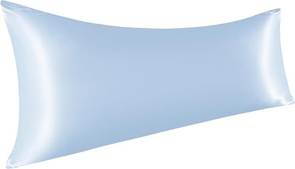 NTBAY Satin Body Pillowcase for Hair and Skin, Luxurious and Silky Pillow case with Envelope Closure, 20x54 Inches, Aqua