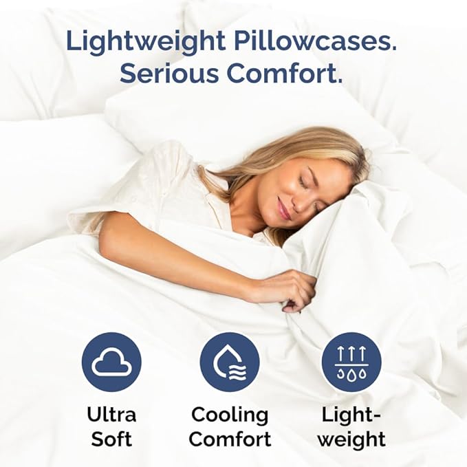 Standard Pillow Cases Set of 2 - Soft Hotel Quality Pillowcase Covers - Comfy & Wrinkle Free - Stain & Fade Resistant - Machine Washable Pillow Protectors - 2 Piece Set - Standard Size Antique White