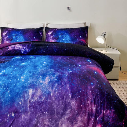 Purple Comforter Set for Girls,Galaxy Comforter Set for Boys Kids,Space Bedding Queen,Kids Comforters Set for Girls,Galaxy Bedding Set Queen with Pillowcases