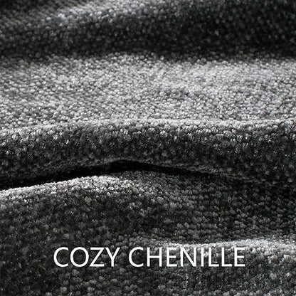 Chenille Throw Blanket for Couch 50" x 60", Dark Grey