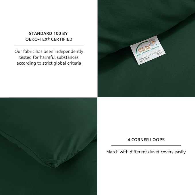 CozyLux Twin/Twin XL Comforter Set Emerald Green, 2 Pieces Twin Extra Long Solid Breathable Bedding Sets College Dorm, Luxury Soft Bed Set with Down Alternative Comforter and 1 Pillowcase All Seasons