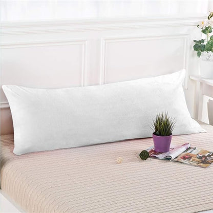 NTBAY 1 Pack Zippered Velvet Body Pillow Cover, Super Soft and Cozy Luxury Fuzzy Flannel 20x54 Long Pillowcase with Zipper, 20x54 Inches, White