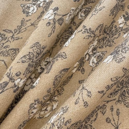 VM VOUGEMARKET Cotton Muslin Duvet Cover Queen Vintage Tan Floral Bedding Set with Ruffles,Soft,Breathable Linen Like Gauze Comforter Cover with Zipper Closure 90"x90"
