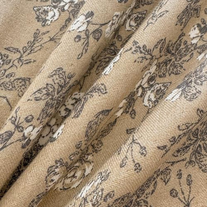 VM VOUGEMARKET Cotton Muslin Duvet Cover Queen Vintage Tan Floral Bedding Set with Ruffles,Soft,Breathable Linen Like Gauze Comforter Cover with Zipper Closure 90"x90"