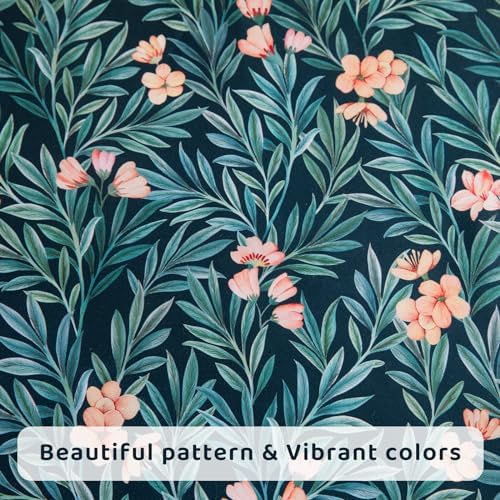 QSH Floral Egyptian Cotton Sheets King Size - Floral Bedding Sheets Botanical Pattern Printed Bedding King Size Bed Sheets 17.5" Extra Deep Pocket 4pcs