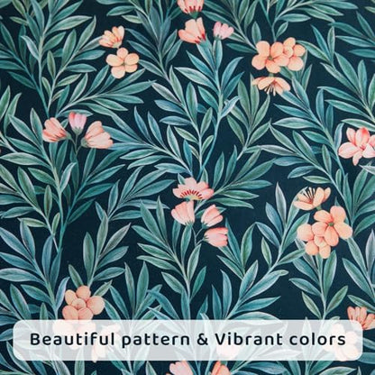 QSH Floral Egyptian Cotton Sheets King Size - Floral Bedding Sheets Botanical Pattern Printed Bedding King Size Bed Sheets 17.5" Extra Deep Pocket 4pcs