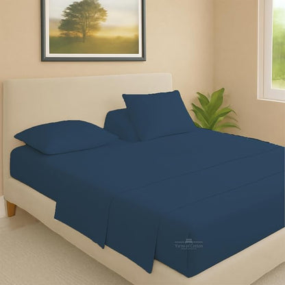 Split Head Flex 1 Qty Fitted Sheet for Adjustable Bed, Cal King 36" Split Down from The Top, 100% Egyptian Cotton 600 Thread Count, 18" Deep Pocket, Super Soft Wrinkle Free, Medium Blue