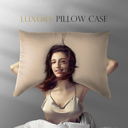 Cooling Curved Pillow Cases Queen Size Set of 2 - Rayon Derived from Bamboo Side Sleeper Pillowcase Cover - Breathable Cool Silky Soft Pillowcase for Hot Sleepers Hair and Skin 20 * 30 Inches Taupe
