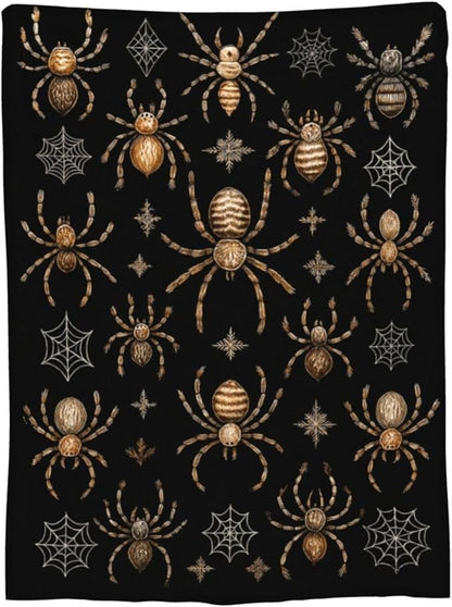 Gothic Spider Blanket Super Soft Warm Fluffy Fleece Flannel Insect Throw Blanket Cozy Fuzzy Plush Stuff Bedding Blankets Gifts for Women Kids Boys Girls Adults 80"X60"