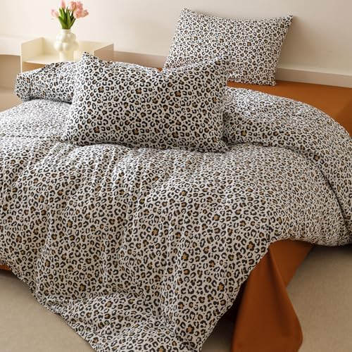 Houseri Leopard Comforter Set Twin Black Cheetah Print Bedding Sets Quilt Stylish and Bold Animal Print Bed Blanket Twin Size