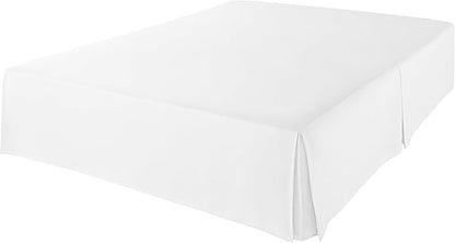Amazon Basics Lightweight Pleated Bed Skirt, Machine Washable, Wrinkle and Fade Resistant, King, Bright White, 16-Inch Drop