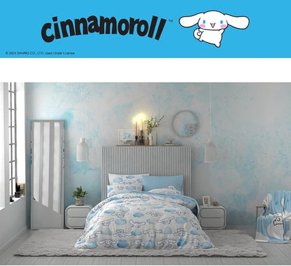 Cinnamoroll Bedding 5 Piece Super Soft Cozy Reversible Comforter and Sheet Set with Sham, Twin, (100% Official Licensed Product) by Franco
