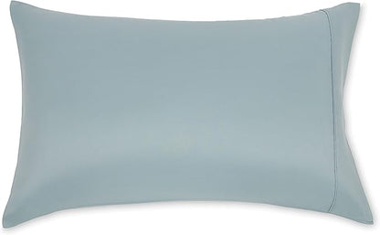 Amazon Basics Standard Pillowcases Set of 2 - Lightweight, Super Soft Easy Care Microfiber, Spa Blue, 30" L x 20" W, Pillows Not Included