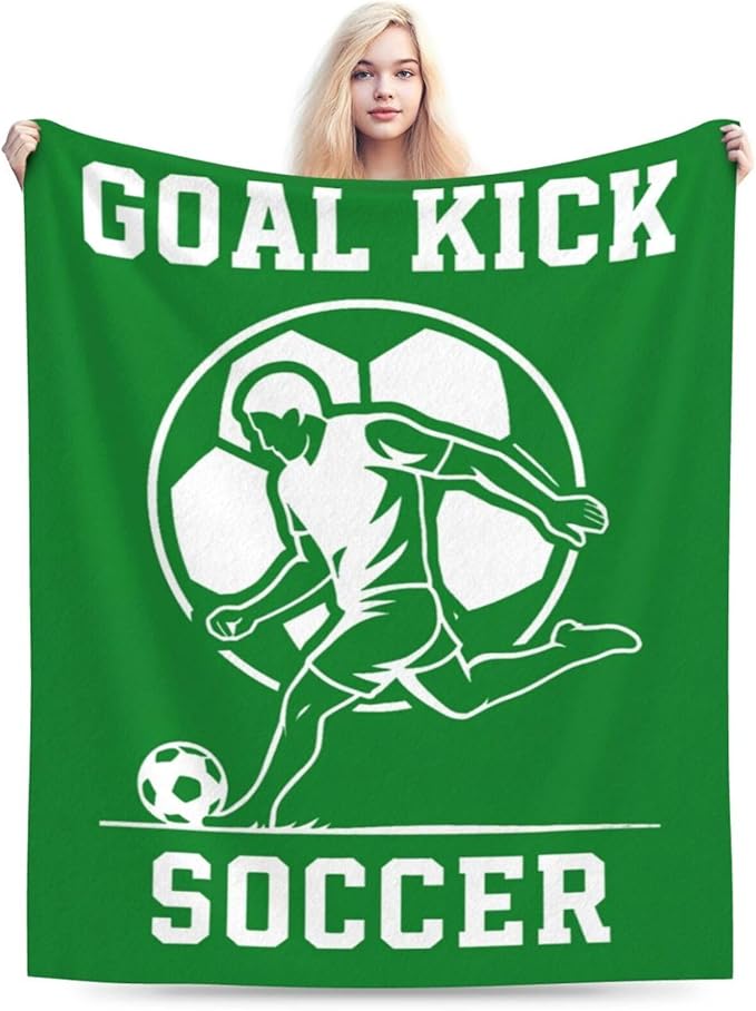 Soccer Blanket Super Soft Warm Fluffy Fleece Flannel Ball Sports Throw Blanket Cozy Fuzzy Plush Stuff Bedding Blankets Gifts for Teens Boys Kids Women Girls Adults 60"X50"