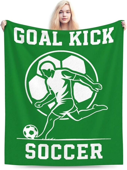 Soccer Blanket Super Soft Warm Fluffy Fleece Flannel Ball Sports Throw Blanket Cozy Fuzzy Plush Stuff Bedding Blankets Gifts for Teens Boys Kids Women Girls Adults 60"X50"