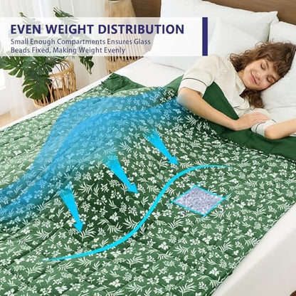 yescool King Size Weighted Blanket for Adults 20lbs, 80” x 87”, Forest