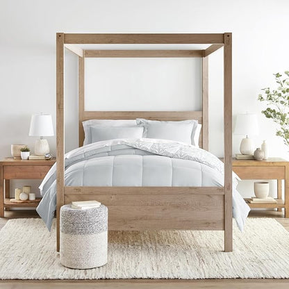 LINENS & HUTCH Comforter Set Patterned Microfiber All Season Down-Alternative Ultra Soft Bedding in English Countryside - Full/Queen English Countryside Light Gray