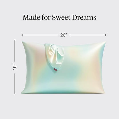 Kitsch Satin Pillowcase with Zipper for Hair & Skin - Softer Than Silk Pillow Cases, Smooth Cooling Satin Pillow Case, Wrinkle-Free, Machine Washable - Pillow Cases Standard Size (19x26) - Aura, 2pcs