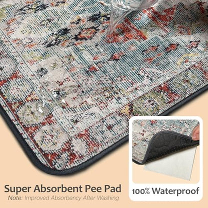 Washable Pee Pads for Dogs, Reusable Puppy Potty Training Pads, Ultra-Absorbent Thick Waterproof Leak-Proof Non-Slip Pads & Mat for Crate, Playpen, Floor, Whelping & Housebreaking , 2 Pack 36"x48"