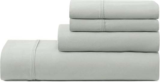 UGG Hedi Queen Sheet Set 4-Piece Luxury Cooling Sheets Deep Pockets Premium Bedding with 2 Pillow Shams Hypoallergenic Machine Washable Soft Lightweight Bed Set for Bedroom, Queen, Mineral Green