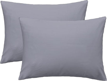 iMaylex Soft 100% Egyptian Cotton Zipper Pillow Case, Cozy and Lightweight Pillowcase, Set of 2, Light Grey, King, 20" x 36"
