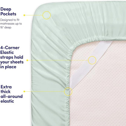 Supreme Collection Twin Sheet Sets - Mint Green, 3 Piece Set, Extra Soft, Elastic Corner Straps, Deep Pocket Sheets