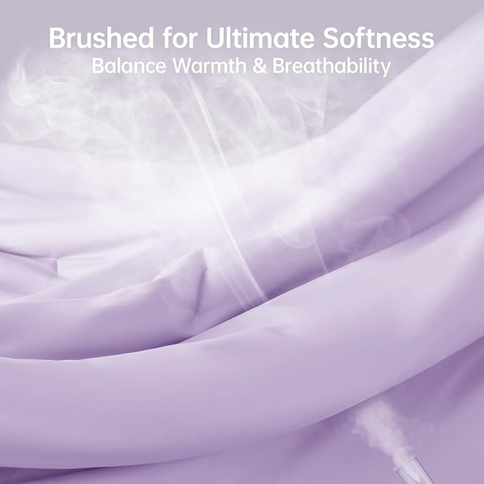 MUXHOMO Full Comforter Sets, All Season Ultra Soft Down Alternative Bedding - 3 Piece Lightweight Bed Set Includes 1 Comforter (82"x86") and 2 Pillow Shams (20"x26"), Crystal Purple
