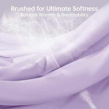 MUXHOMO Full Comforter Sets, All Season Ultra Soft Down Alternative Bedding - 3 Piece Lightweight Bed Set Includes 1 Comforter (82"x86") and 2 Pillow Shams (20"x26"), Crystal Purple