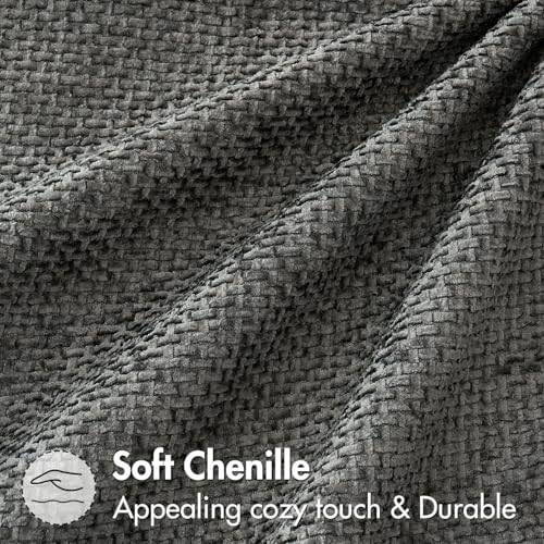MIULEE Decorative Couch Throw Pillow Covers 16x16 Inch Dark Gray 2 Pack