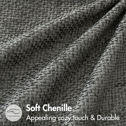 MIULEE Decorative Couch Throw Pillow Covers 16x16 Inch Dark Gray 2 Pack