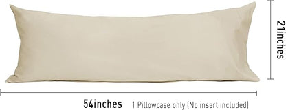 Sunflower Body Pillowcase 100% Cotton Long Pillow Cover/Case Envelope Closure 1 Pack, 20×54 inches Light Brown, Soft and Breathable