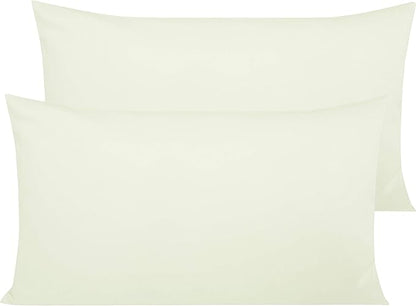 NTBAY Egyptian Cotton King Pillowcases - Set of 2, 500 Thread Count Cotton Pillowcases - Soft and Breathable Envelope Closure Pillow Cases - 20x36 Pillow Covers for Bed, Ivory